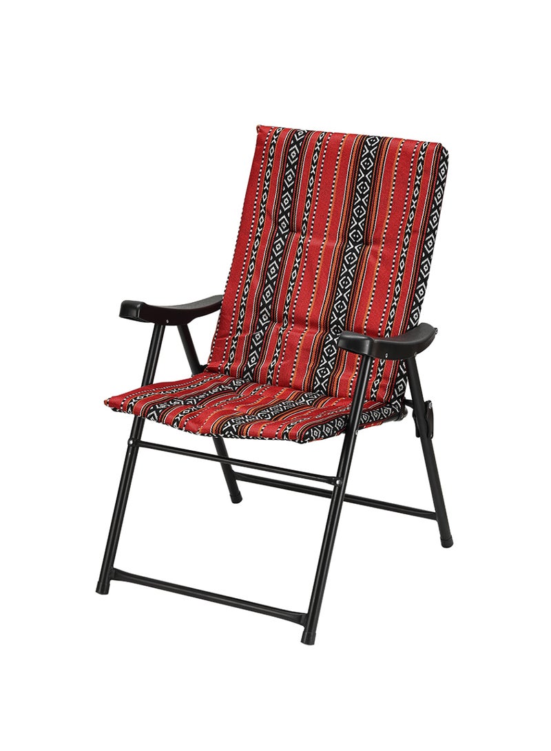 LAWAZIM Folding Travel and Camping Chair - Saudi heritage style -Lightweight Portable Folding Chair for Trip, Beach, Hiking, Fishing, Picnic, Backpacking - Ideal for Outdoor Use and Travel - Red - Image 1